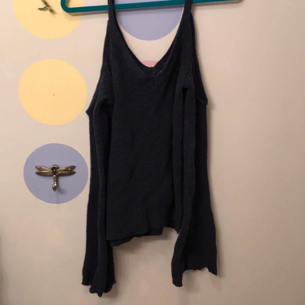 Cold Shoulder Sweater w/ Bell Sleeves
